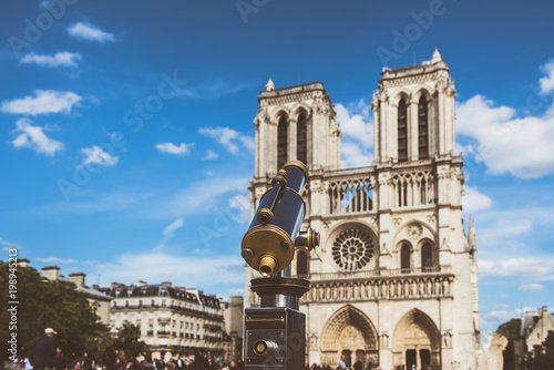 Telescope overlooking for Notre Dame