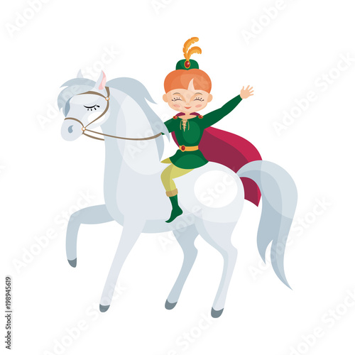 Colorful image of a fairytale Prince. Vector illustration in cartoon style.
