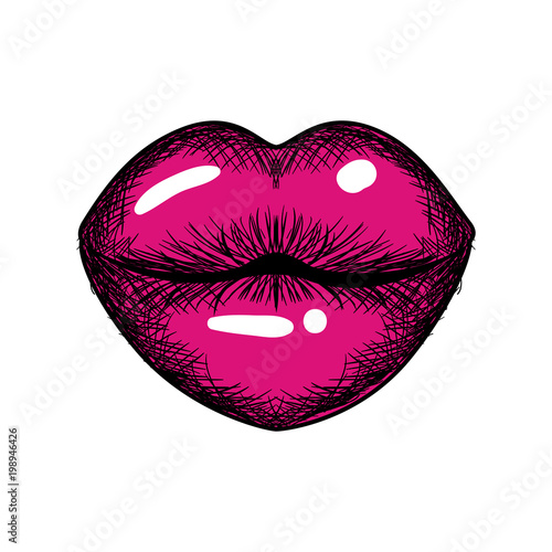 female lips sensuality icon
