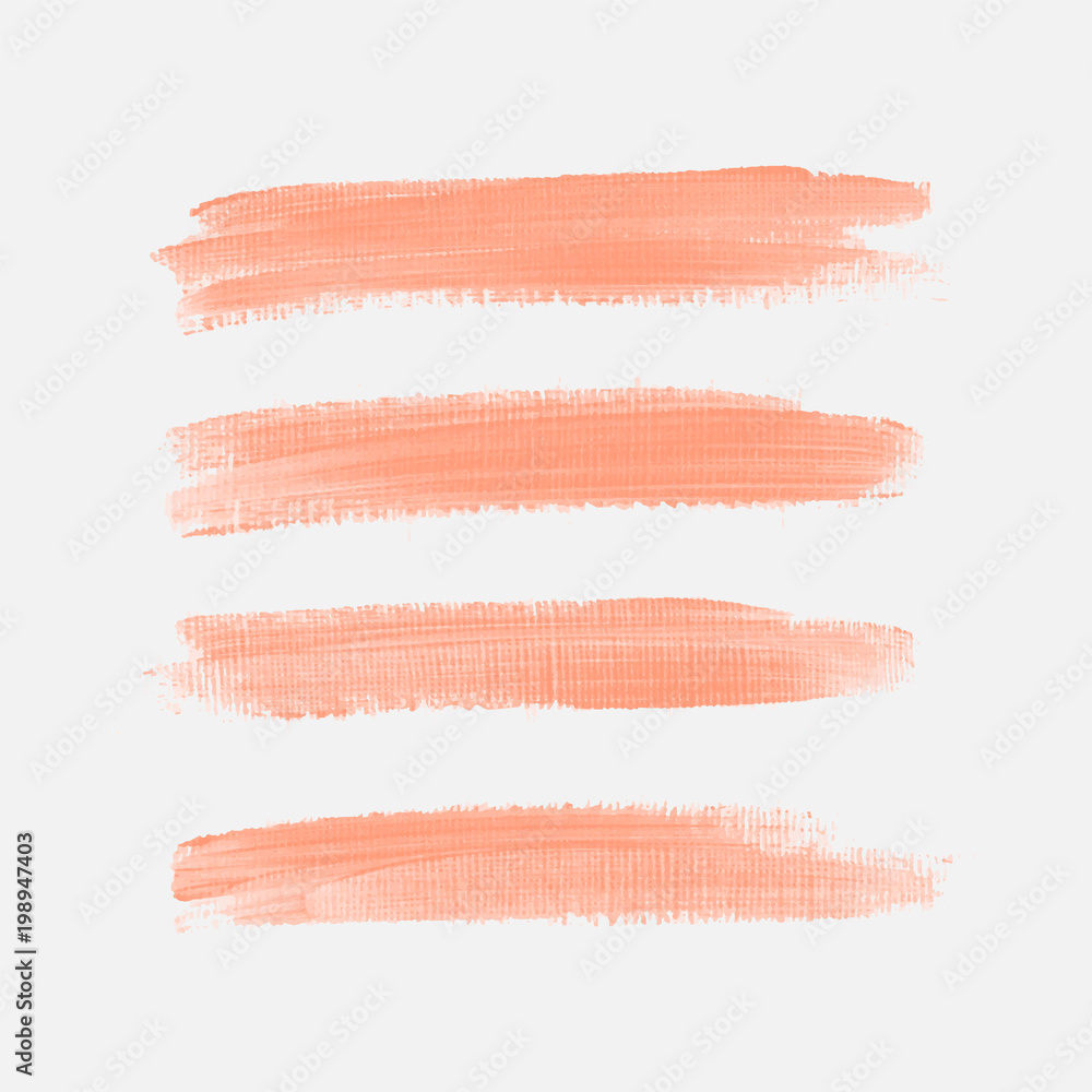 Obraz premium Acrylic art brush painted textured stripes set isolated vector background. Watercolor stroke set.