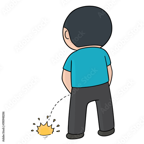 vector of man peeing