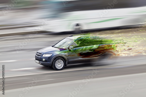 Fototapeta Naklejka Na Ścianę i Meble -  Car at fast speed