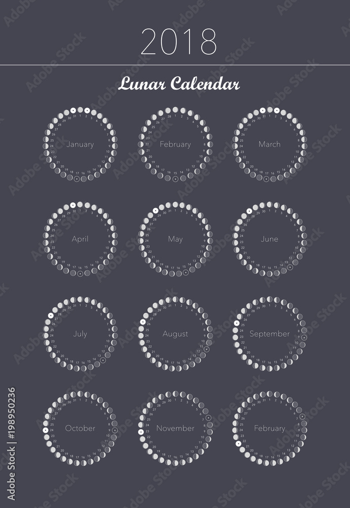 moon phases spiral calendar vector moon phases spiral calendar vector