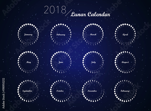 moon phases spiral calendar vector