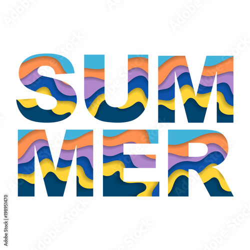 Colorful summer word