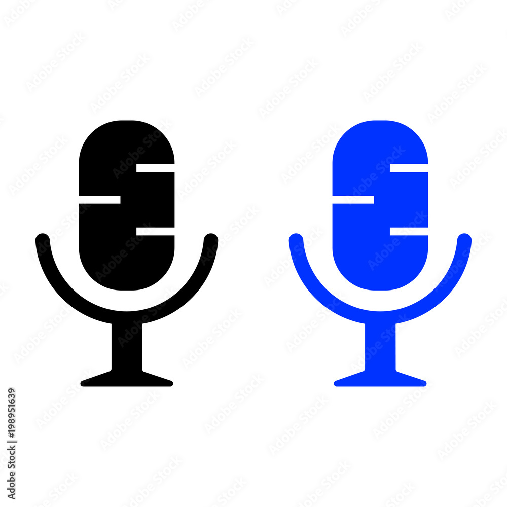 Microphone Icon vector flat design Microphone Icon vector flat design