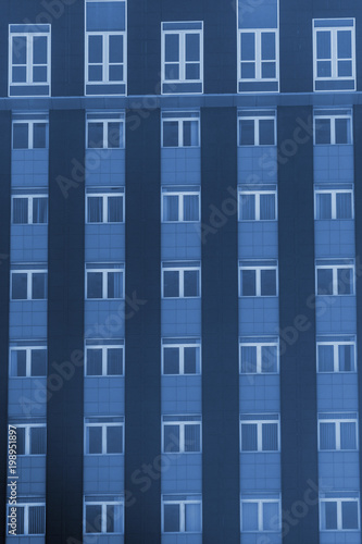 Windows on facade of a multi-storey building