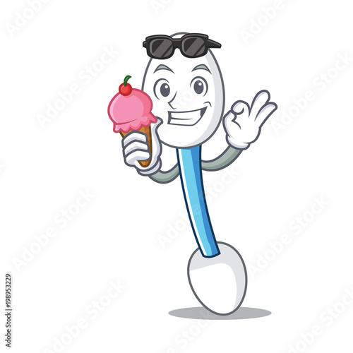 ice cream cool cotton swab character cartoon