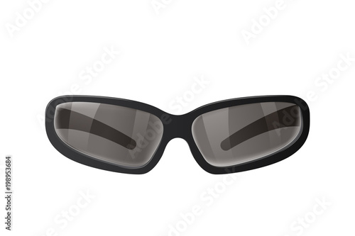 Black sun glasses with grey lenses. Fashion vector illustration.