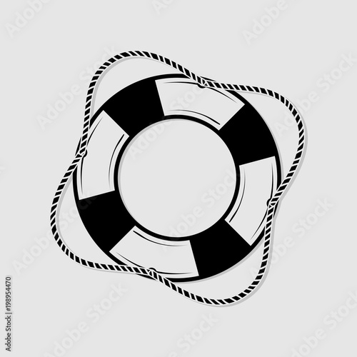 Lifebuoy isolated on white background.  Vector illustration.