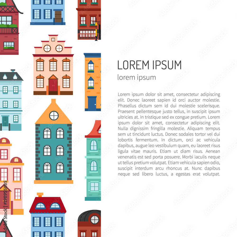 Vector cartoon rent vacation houses Vector cartoon rent vacation houses