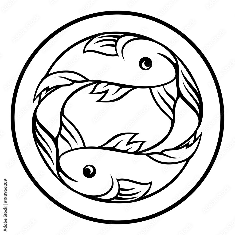 Obraz premium Pisces Fish Zodiac Horoscope Sign