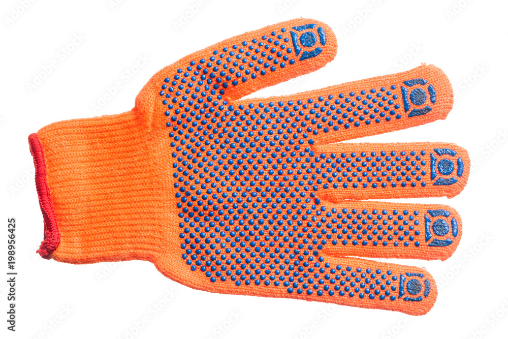 © mihalec - Orange safety glove isolated on white © mihalec - Orange safety glove isolated on white