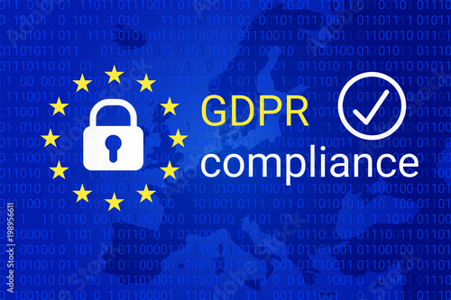 GDPR - General Data Protection Regulation. GDPR compliance symbol. Vector