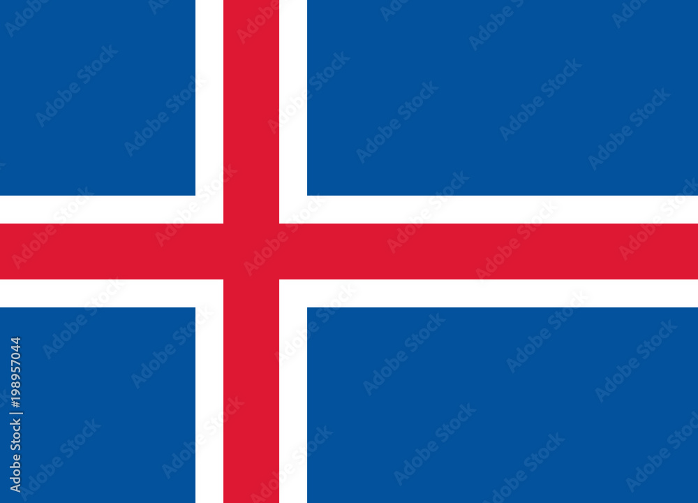 Obraz premium The Flag of Iceland. National symbol of the state. Vector illustration.