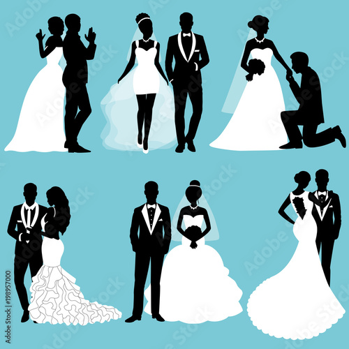 The bride and groom. Set. Collection.