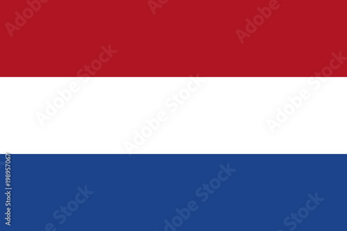 The Flag of Netherlands. National symbol of the state. Vector illustration.