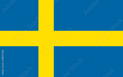 The Flag of Sweden. National symbol of the state. Vector illustration.