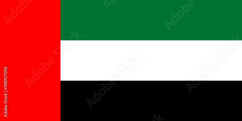 The Flag of United Arab Emirates. National symbol of the state. Vector illustration.