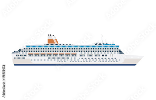 Valokuvatapetti sea cruise ship isolated on white