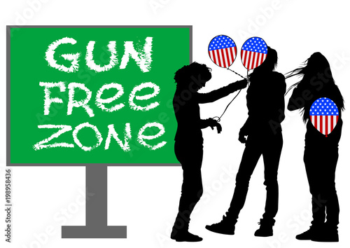 Young American schoolgirls with balloons against arms