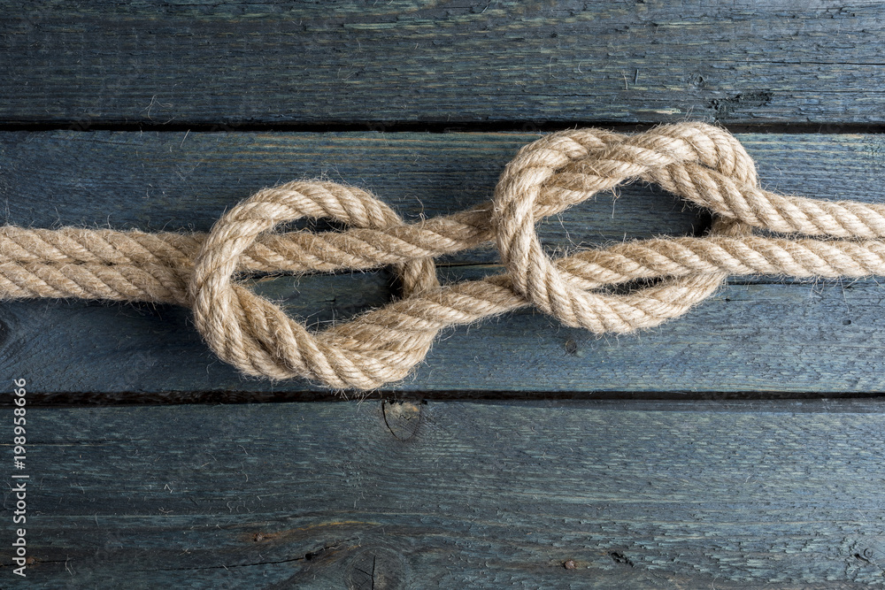 Obraz premium Fisherman's Knot. Rope node.