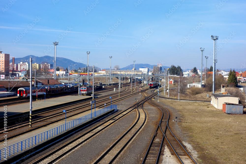 Railway station in the city