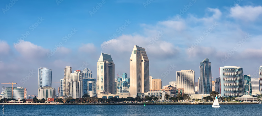 Downtown City of San Diego panorama, California USA