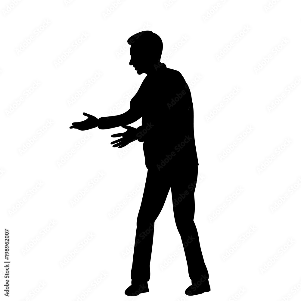 vector, isolated silhouette male