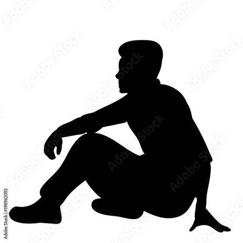 silhouette man sitting