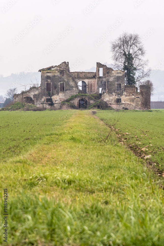 Ruined old countryside house. Abandoned house feels bad Ruined old countryside house. Abandoned house feels bad