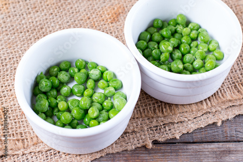 Green peas in baking dish
