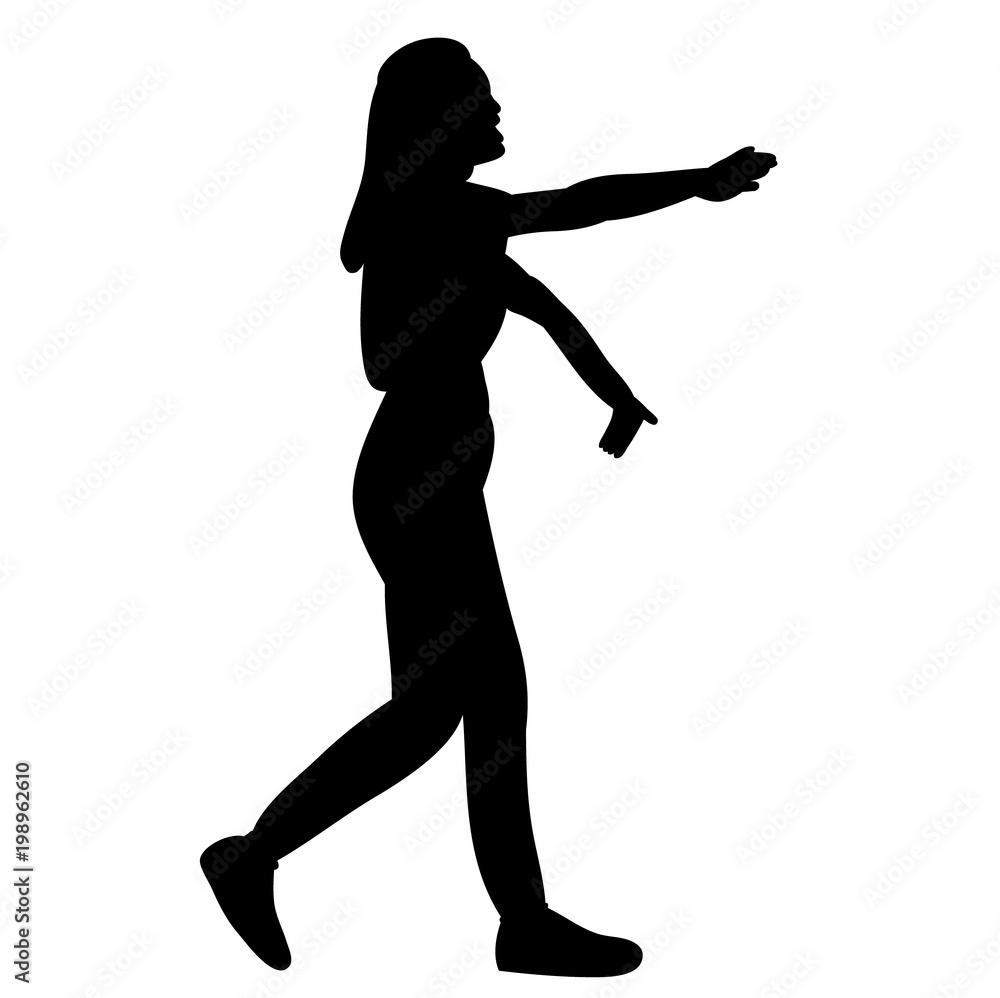  isolated silhouette girl dancing