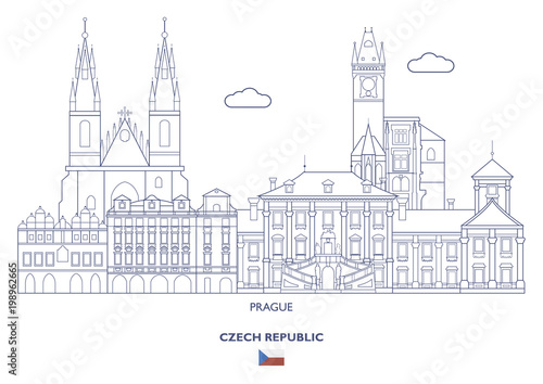 Prague City Skyline, Czech Republic