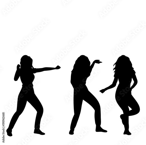  isolated silhouette of people dancing