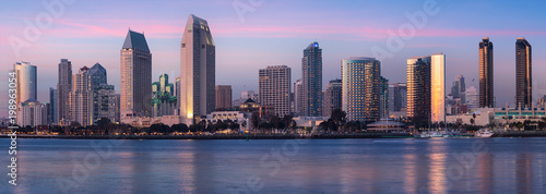 Downtown City of San Diego panorama, California USA at Dawn