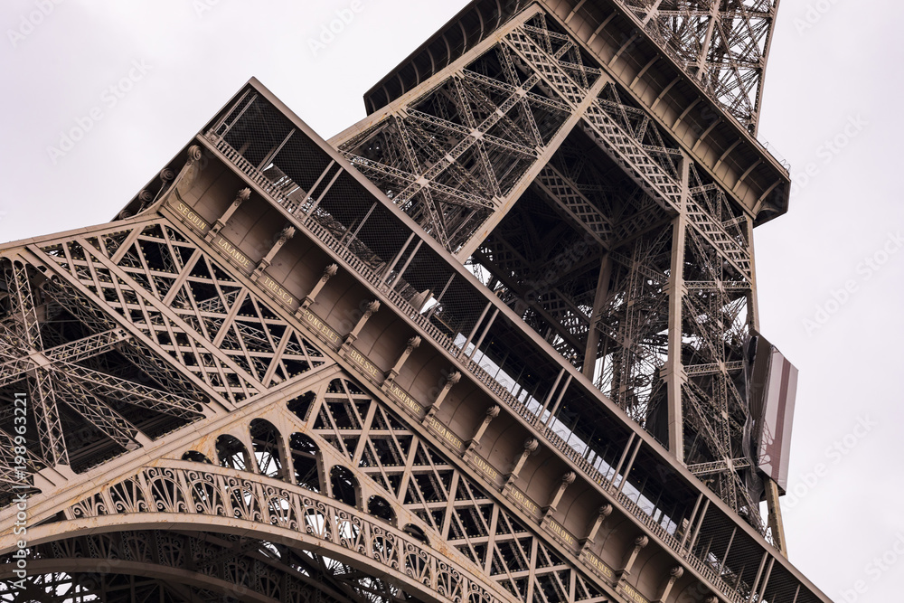 Close Up Eiffel Tower In Paris