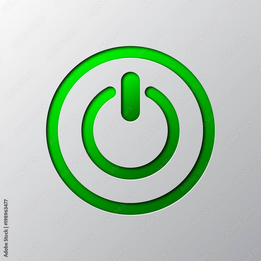 Power button cut from paper. Vector illustration Power button cut from paper. Vector illustration