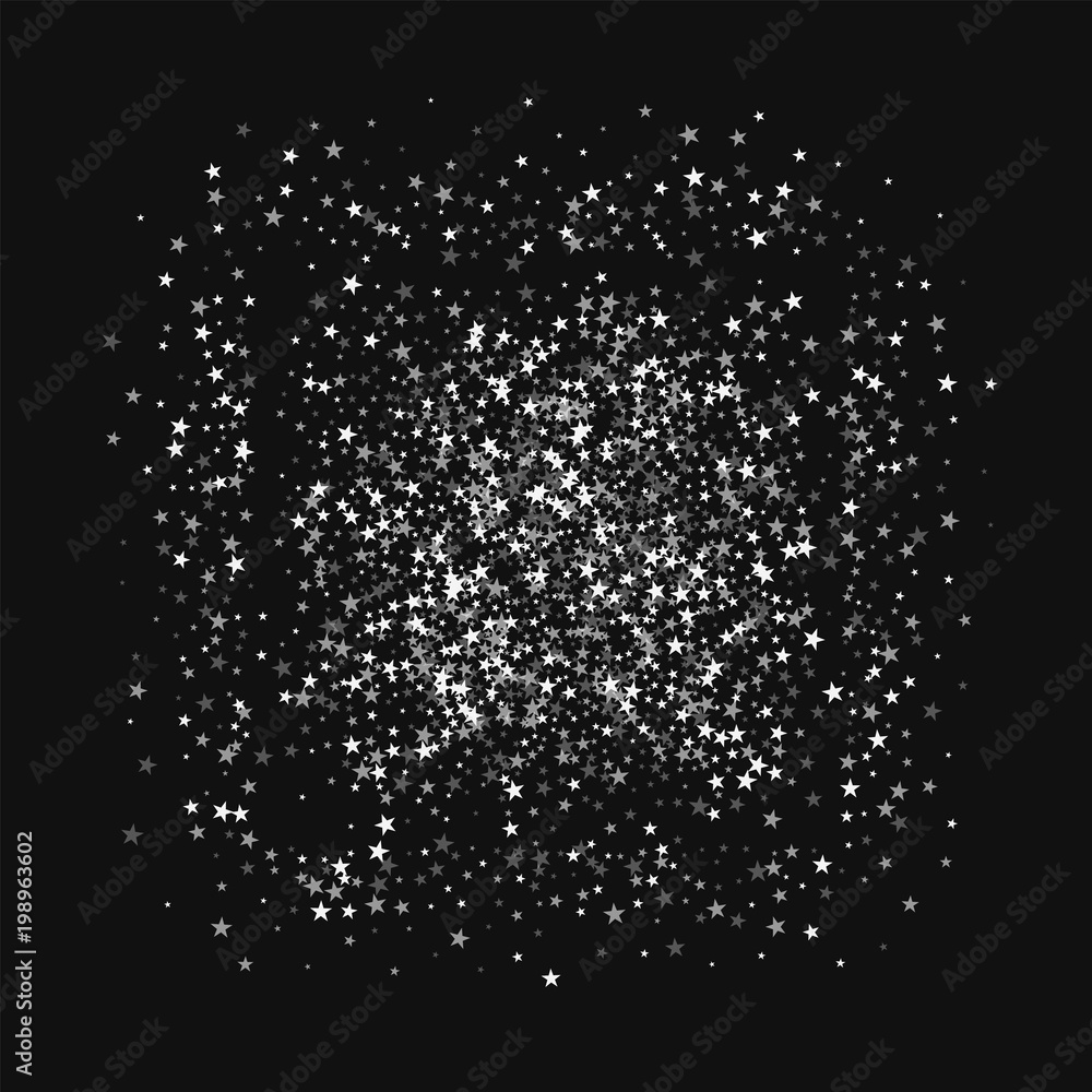 Amazing falling stars. Square shape with amazing falling stars on black background. Brilliant Vector illustration.
