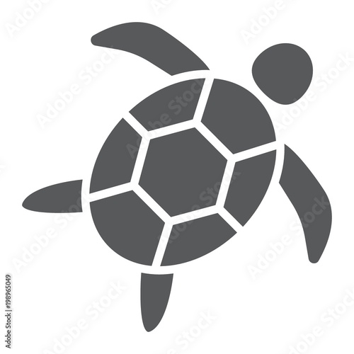 Sea turtle glyph icon, animal and underwater, aquatic sign vector graphics, a solid pattern on a white background, eps 10.