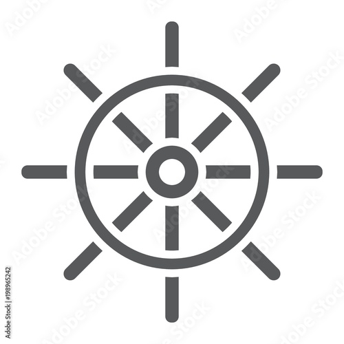 Ship Steering Wheel glyph icon, navigator and geography, travel sign vector graphics, a solid pattern on a white background, eps 10.