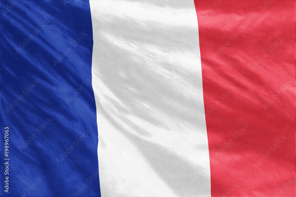 Flag of France full frame close-up Flag of France full frame close-up