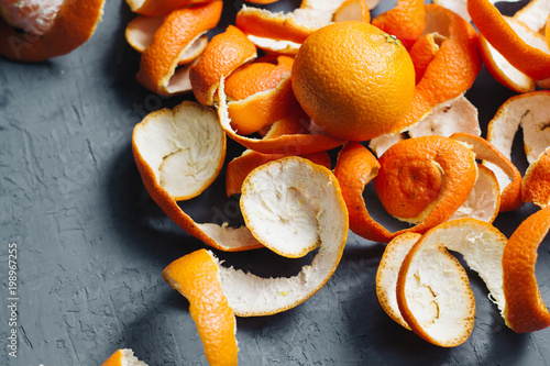 orange peel mandarin background. tangerines top view