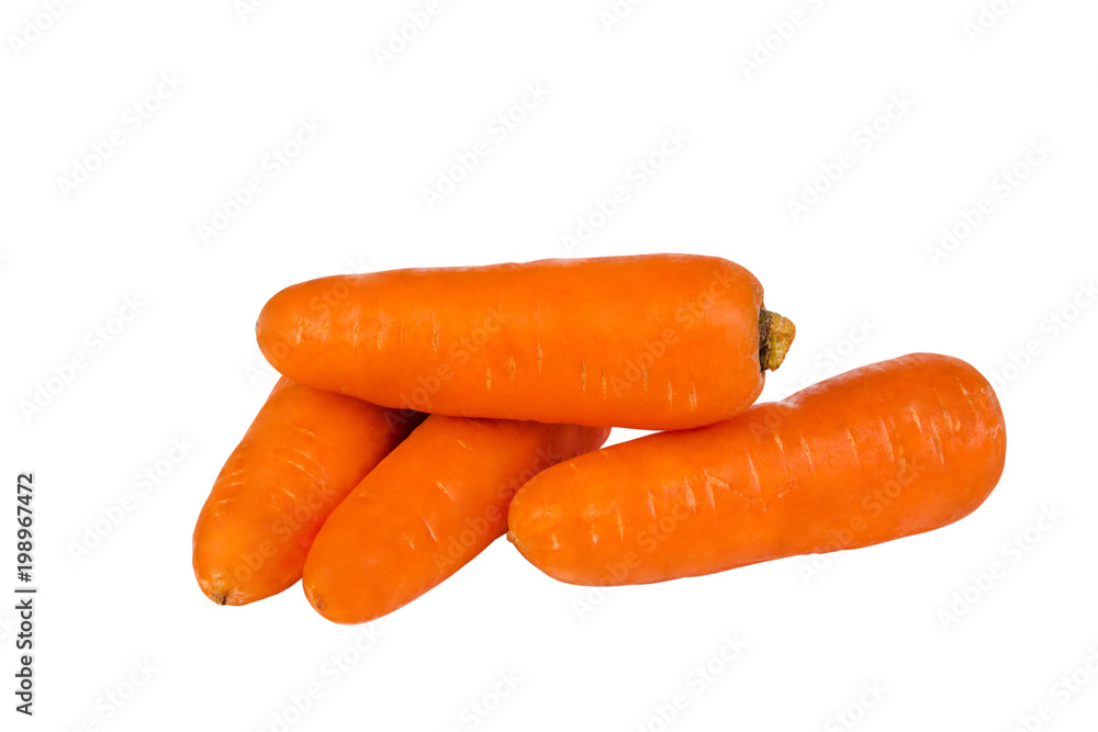 Fresh carrots isolated on white background Fresh carrots isolated on white background