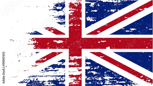 Flag of the Great Britain. Grunge illustration of a British flag.Vector illustration.