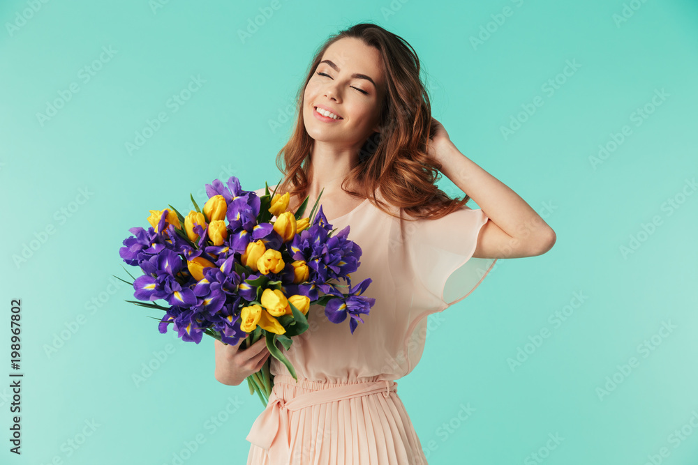 Portrait of a delighted young girl in dress Portrait of a delighted young girl in dress