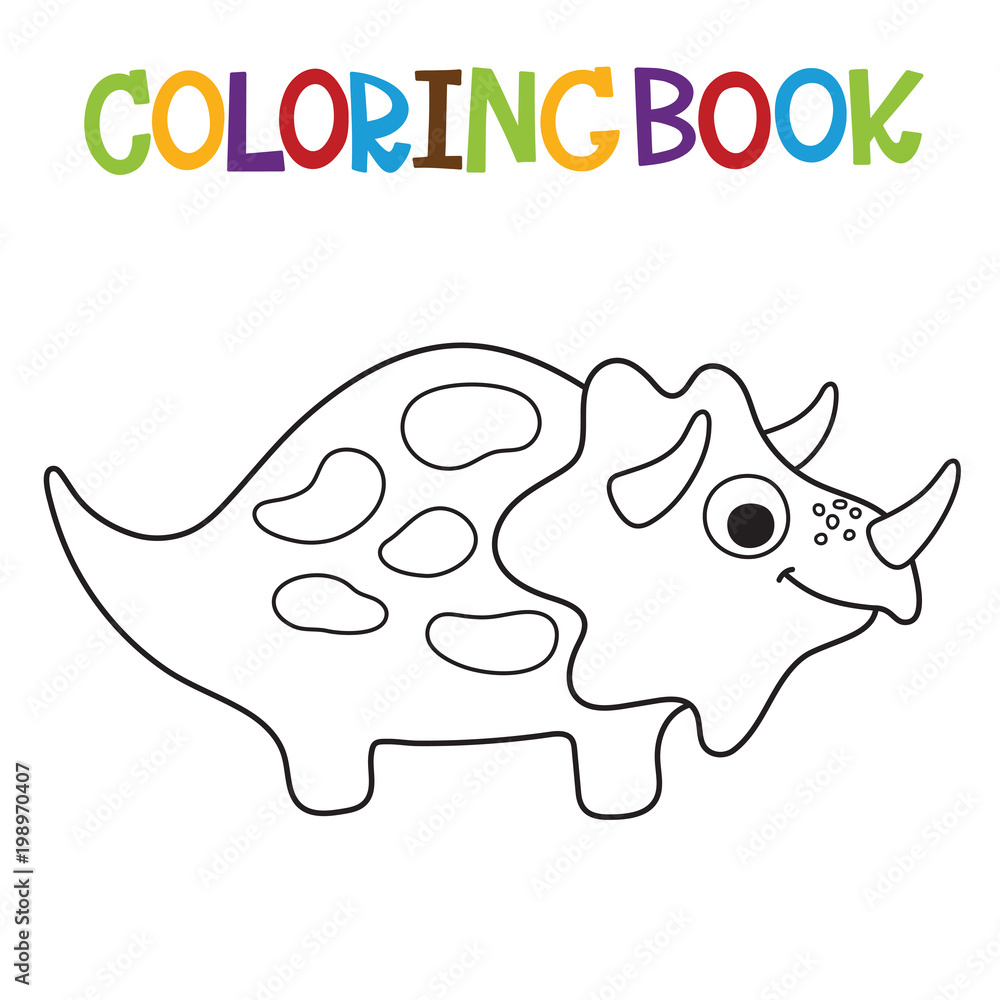 Fototapeta premium Cute Dino coloring book