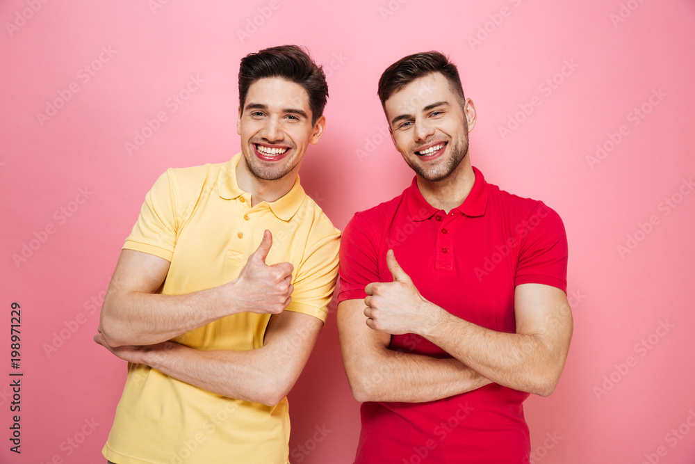 Portrait of a cheerful gay male couple Portrait of a cheerful gay male couple