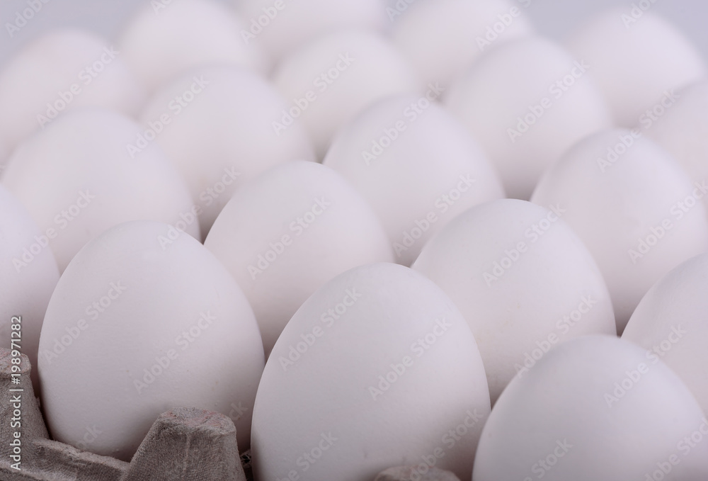 Rows of eggs diagonally in a cardboard box Rows of eggs diagonally in a cardboard box