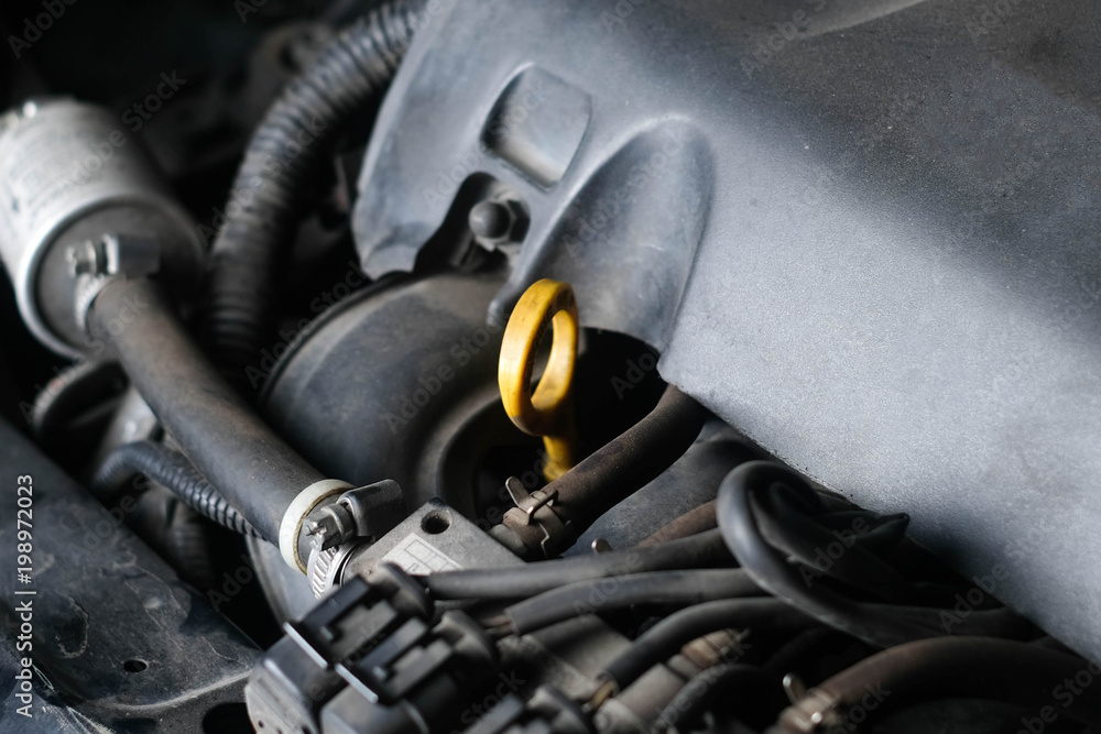 Fototapeta premium Old Powerful engine of a car